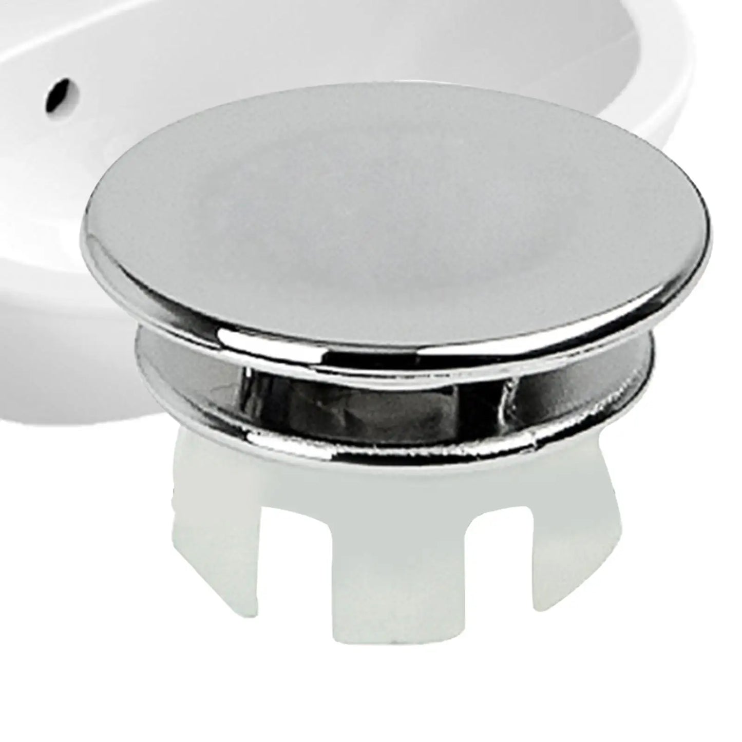 Round Sink Overflow Drain Cover – Chrome Plastic Ring Replacement