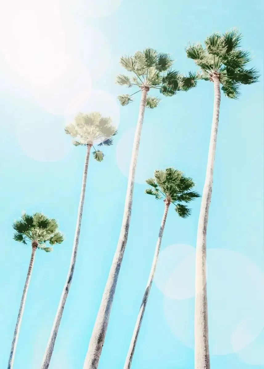 Tropical Summer Beach Sea Ocean Surfing Palm Tree Wall Art Posters Minimalist Canvas Painting for Living Room Modern Home Decor Peaceful Pleasures Health and Wellness 25 50x70cm Unframed