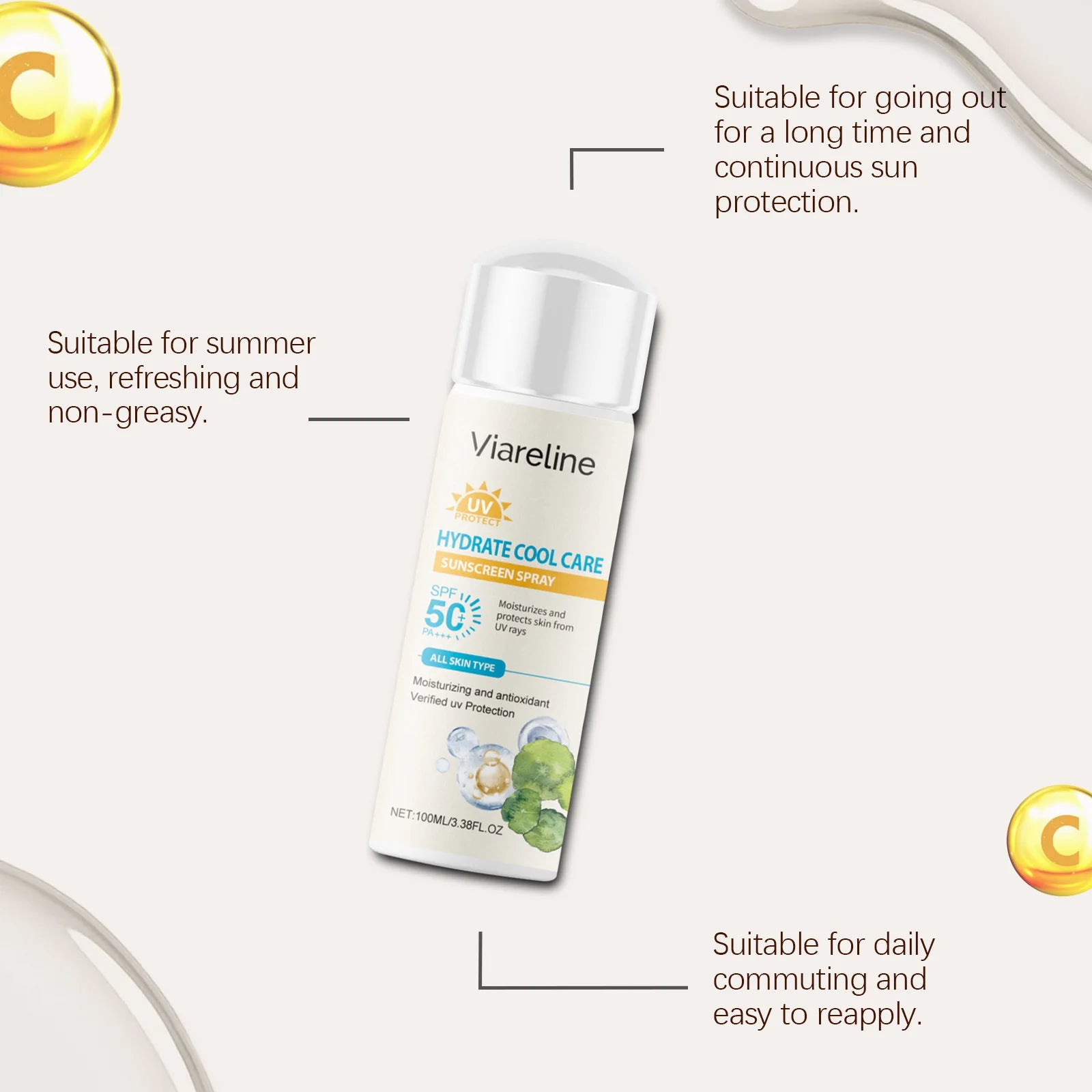 Sun Protection Spray Broad Spectrum SPF 50 UVA UVB Protection Sunburn Prevention Waterproof Lightweight Lasting Sunscreen Mist Peaceful Pleasures Health and Wellness