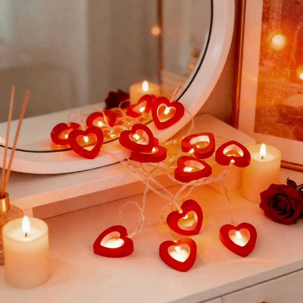 LED Heart String Lights – Romantic Battery Fairy Lights Décor