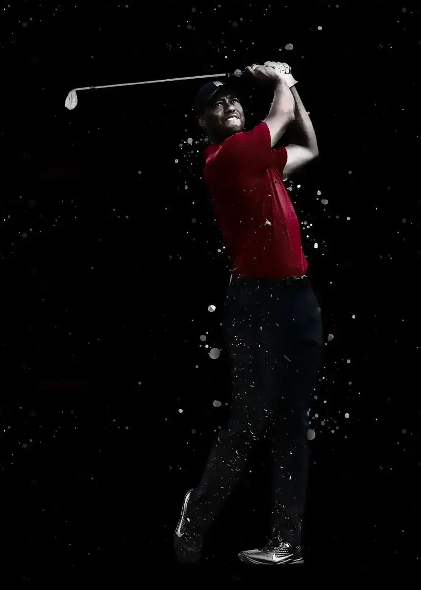 Tiger Woods Golf Portrait Canvas Wall Art | Fan Gift Poster