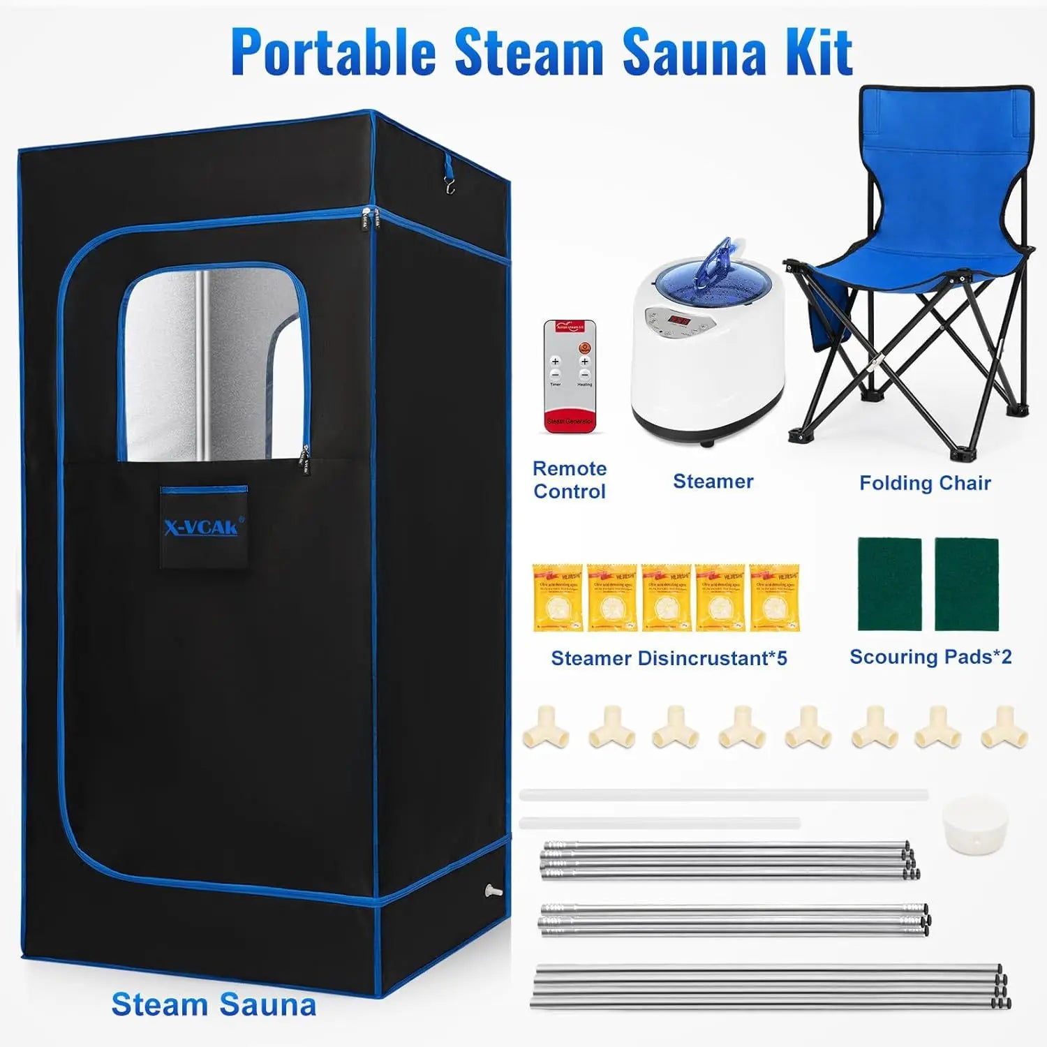 Portable Steam Sauna Personal Full Body Sauna Spa for Home Relaxation,4L1500 Watt Steamer Remote Control Portable Chair Peaceful Pleasures Health and Wellness