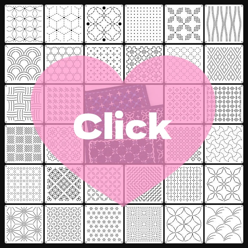Sashiko Embroidery Stencils 9 or 32Pcs Geometric PET Templates