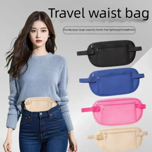 Travel Anti-Theft Waist Bag, Ultra-Thin Invisible Fitness Belt Bag, Running Phone Case, Sporty Hidden Pouch for Security Peaceful Pleasures Health and Wellness