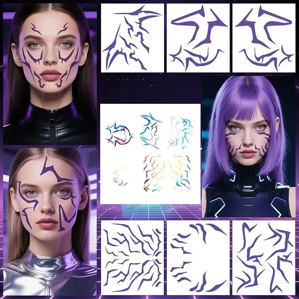 Anime Cosplay Temporary Tattoo Stickers – Face & Body Art