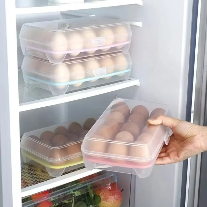 6 15Grid Refrigerator Egg Box Fresh-keeping Stackable Plastic