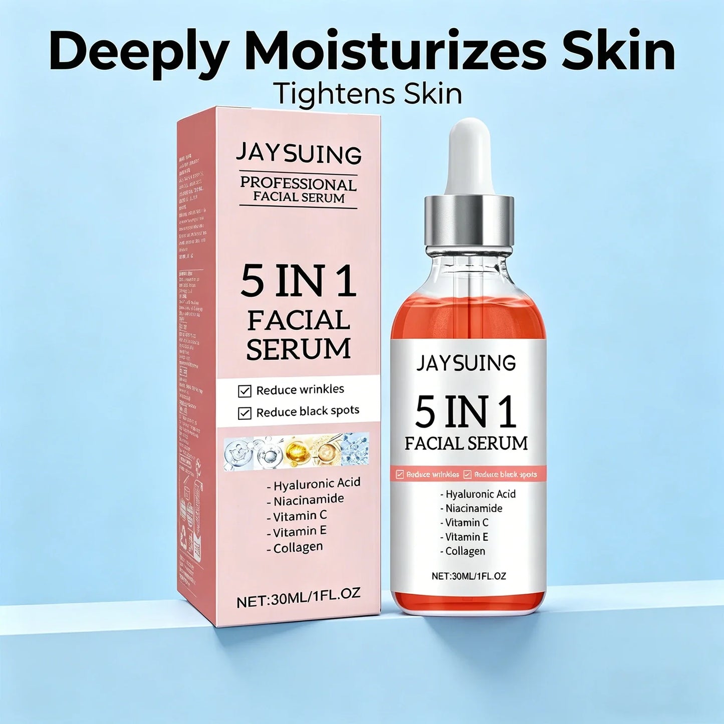5-in-1 Facial Serum – Hyaluronic Acid, Niacinamide & Vitamin C