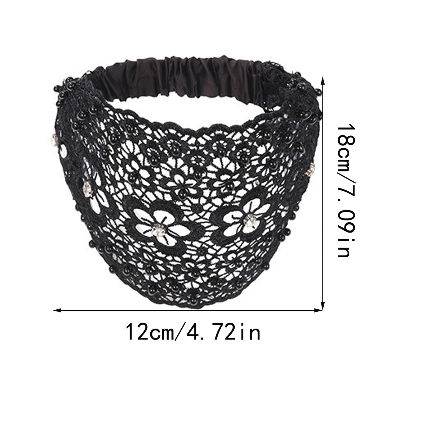 Women's Hollow Floral Rhinestone Wide Headband | Faux Pearl