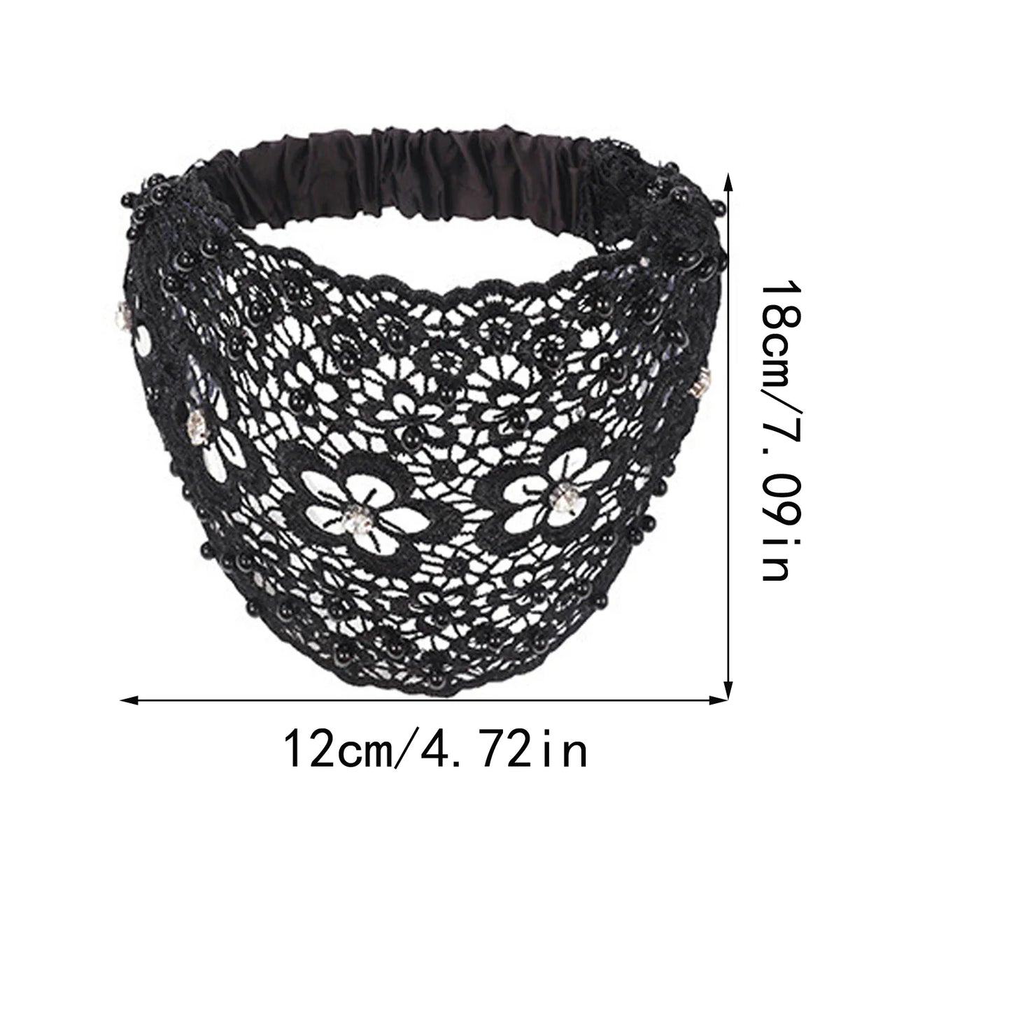 Women's Hollow Floral Rhinestone Pearl Wide Headband | Hair Band