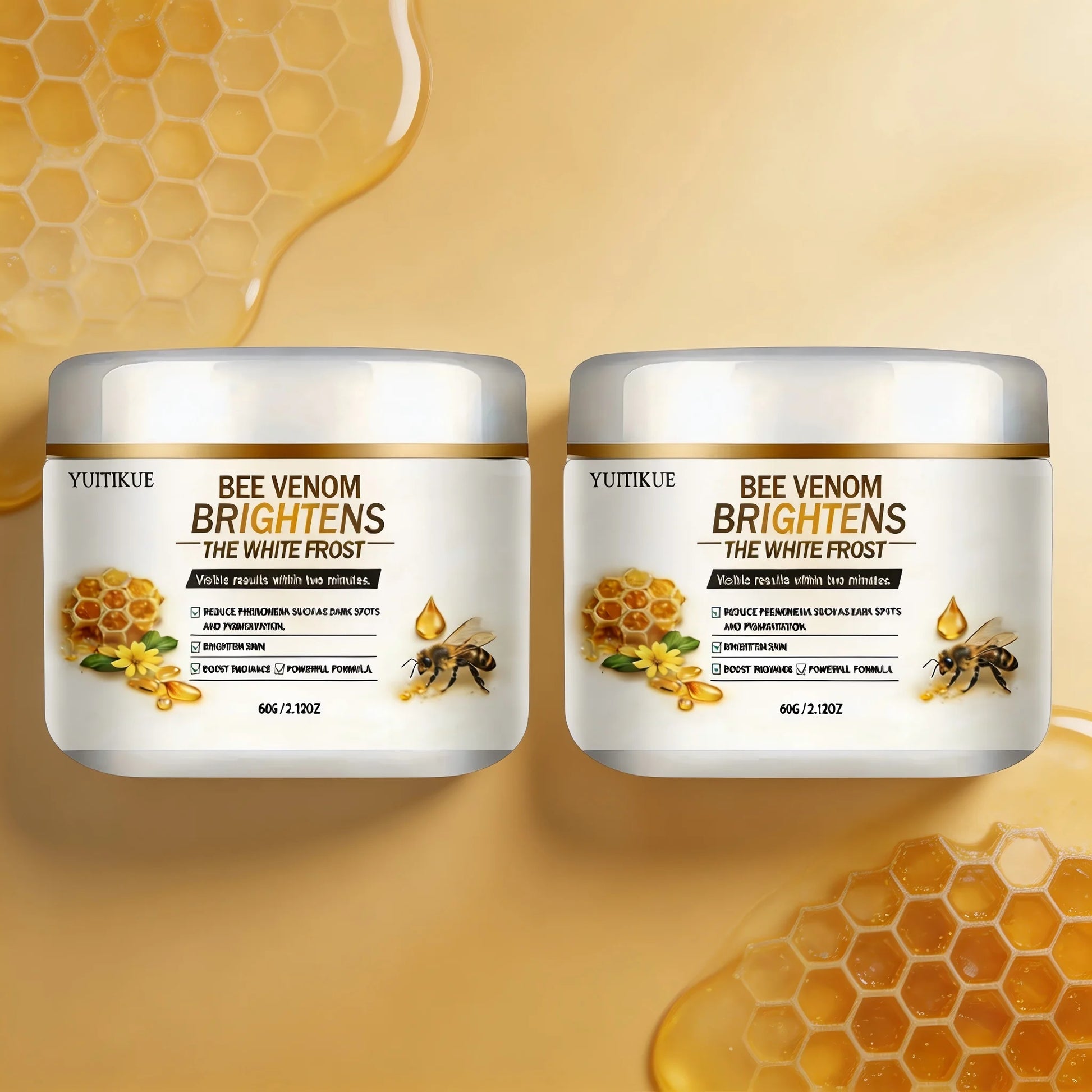 YUITIKUE Bee Venom Brightening Cream 60g Visible Skin Brightener for Dark Spots, Pigmentation & Radiant Skin Tone Peaceful Pleasures Health and Wellness 2pc