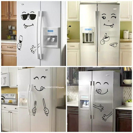 Cute Happy Face Fridge Magnet Sticker | Kitchen Wall Decor Fridge Wall Sticker Peaceful Pleasures Health and Wellness