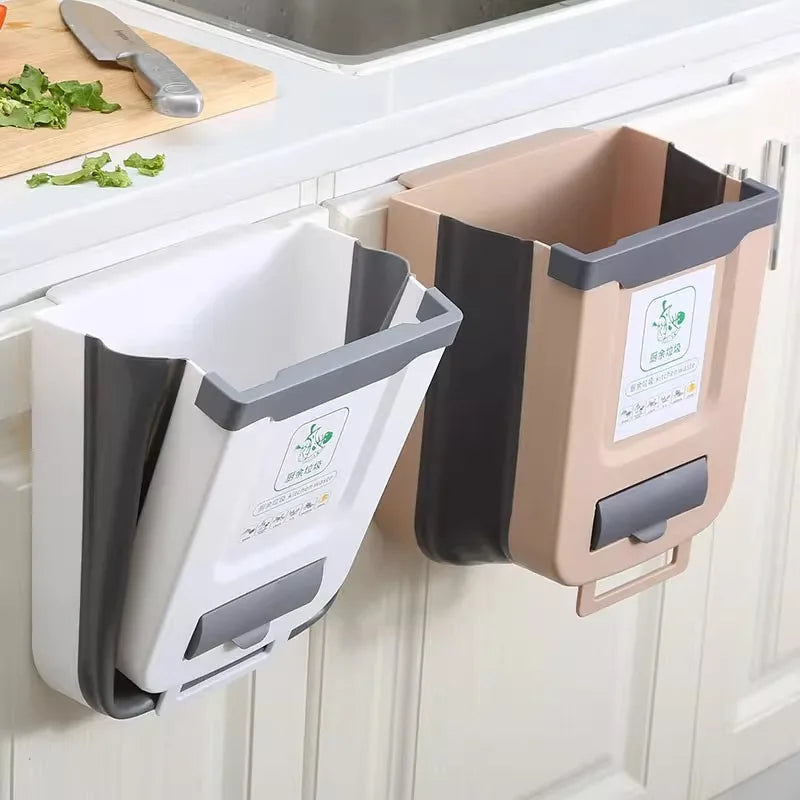 Kitchen Folding Trash Can Wall Mounted Trash Can Kitchen Cabinet Door Mounted Trash Can Folding Trash Can for Vehicles Peaceful Pleasures Health and Wellness