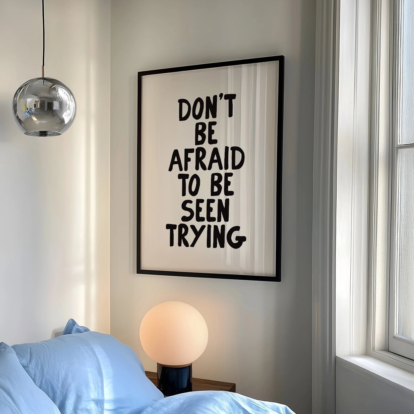 Modern Simple Don't Be Afraid To Be Seen Trying Wall Art Prints Canvas Painting Poster Picture For Living Room Home Decor Peaceful Pleasures Health and Wellness
