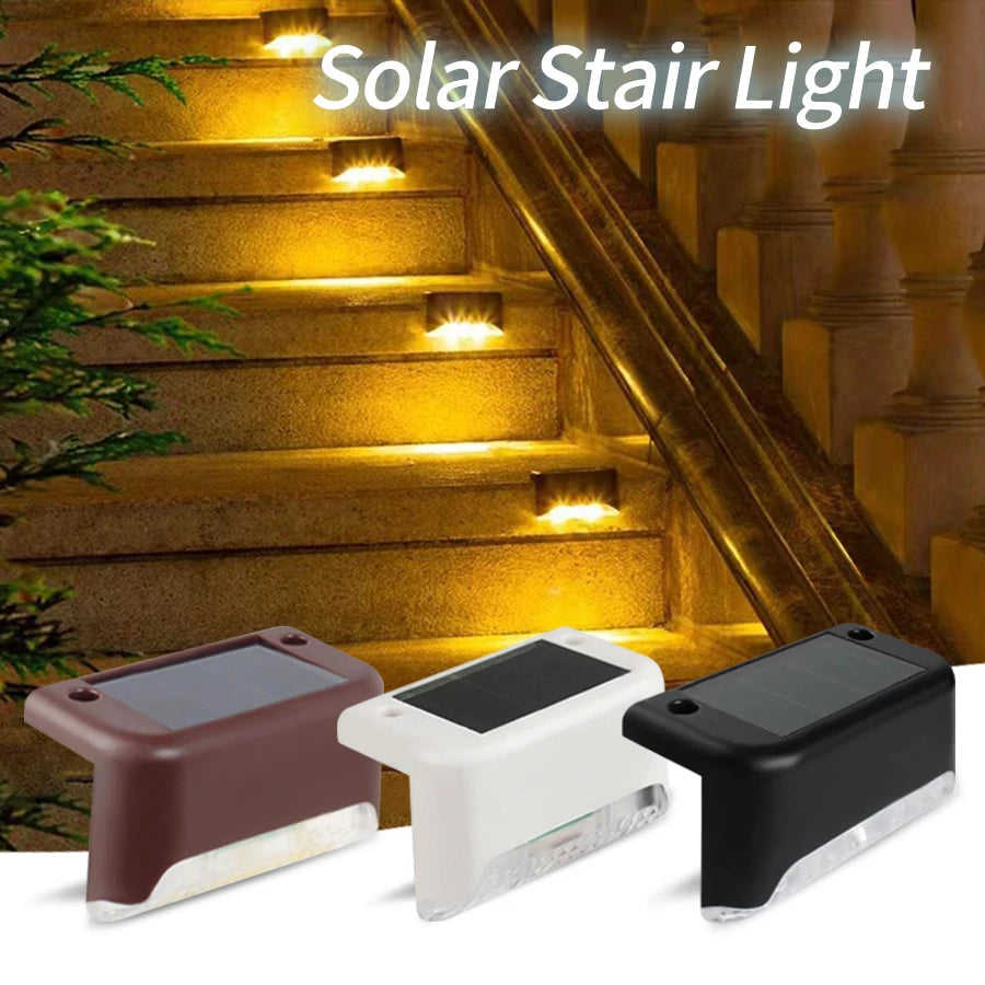 Solar Stairs Light Outdoor Waterproof Solar Powered Garden Lamps for Railing Deck Step Yard Patio Pathway Fence Light Peaceful Pleasures Health and Wellness