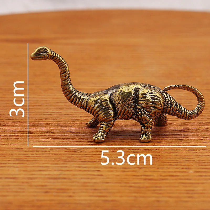 1PCS Solid Brass Jurassic Dinosaur Small Statue Miniatures Copper Dinosaur Ornaments Office Desktop Ornaments Tea Pet Crafts Peaceful Pleasures Health and Wellness type10