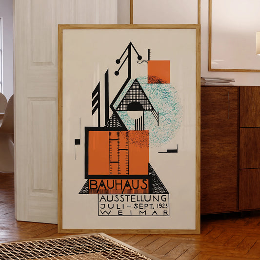 Bauhaus Ausstellung 1923 Framed Canvas Wall Art Print Framed Canvas Print Peaceful Pleasures Health and Wellness