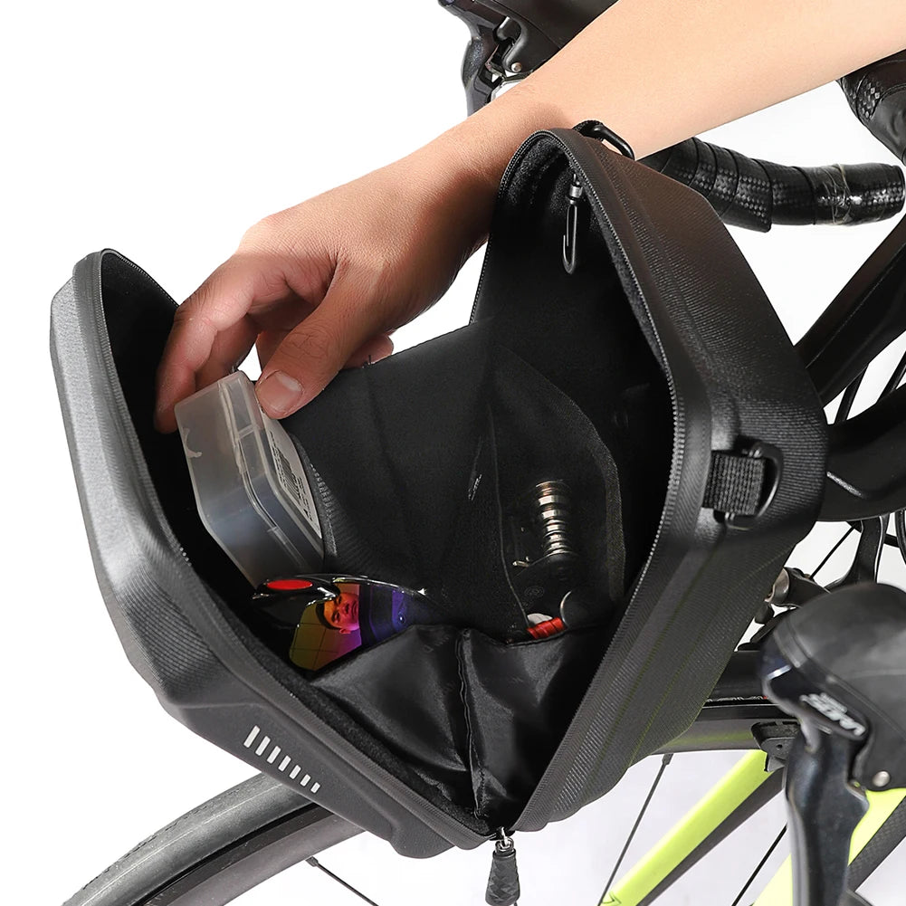 3L Bicycle MTB Handlebar Bag Large Capacity MTB Road Bike Hard Shell Phone Case Electric Scooter Pouch Cycling Equipment Peaceful Pleasures Health and Wellness