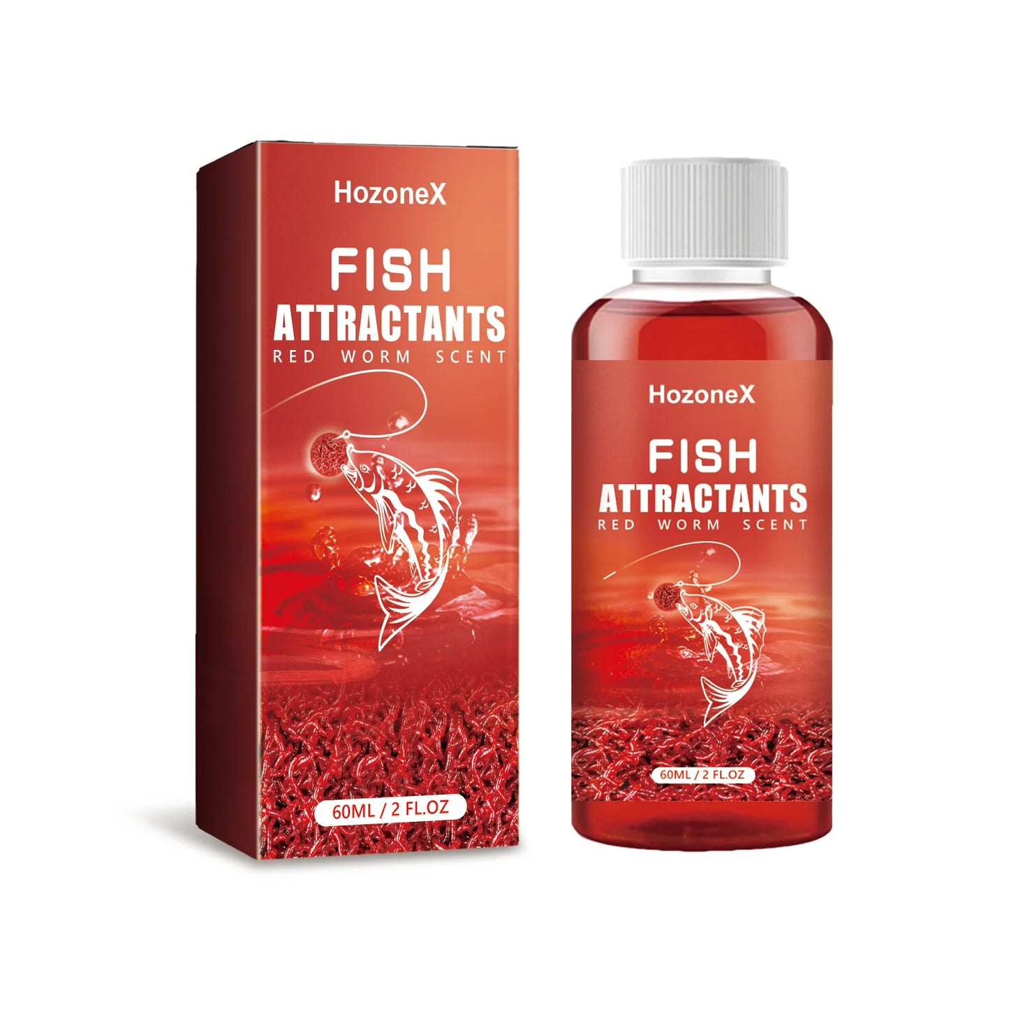 Red Worm Fish Attractant Liquid | Fast-Acting Bait Booster 60ml