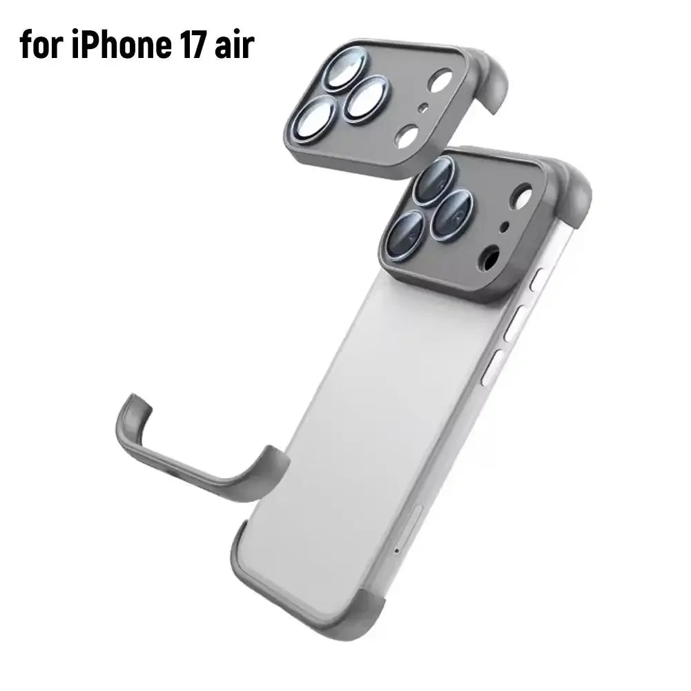 Frameless Not Case Corner Pad TPU Bumper For iPhone 17 Air 17Pro 17 Pro Max Camera Lens Protection Bumper Accessories Peaceful Pleasures Health and Wellness gray 17 air