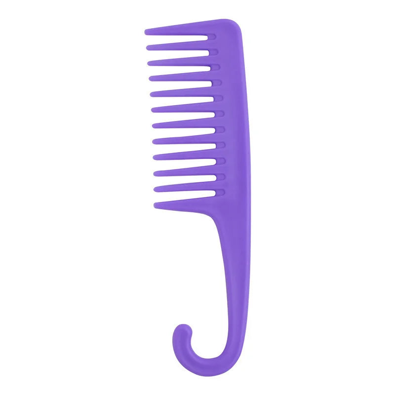 Pro Hairdress Wide Tooth Smooth Hairdressing Comb Big Size Wet Long Curly Hairbrush Salon Exfoliator Hair Styling Tools Peaceful Pleasures Health and Wellness purple 2
