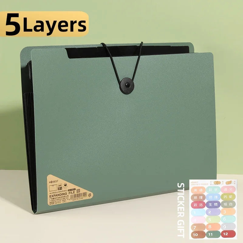 5-Layer A4 File Folder Storage Bag | Desk Organizer