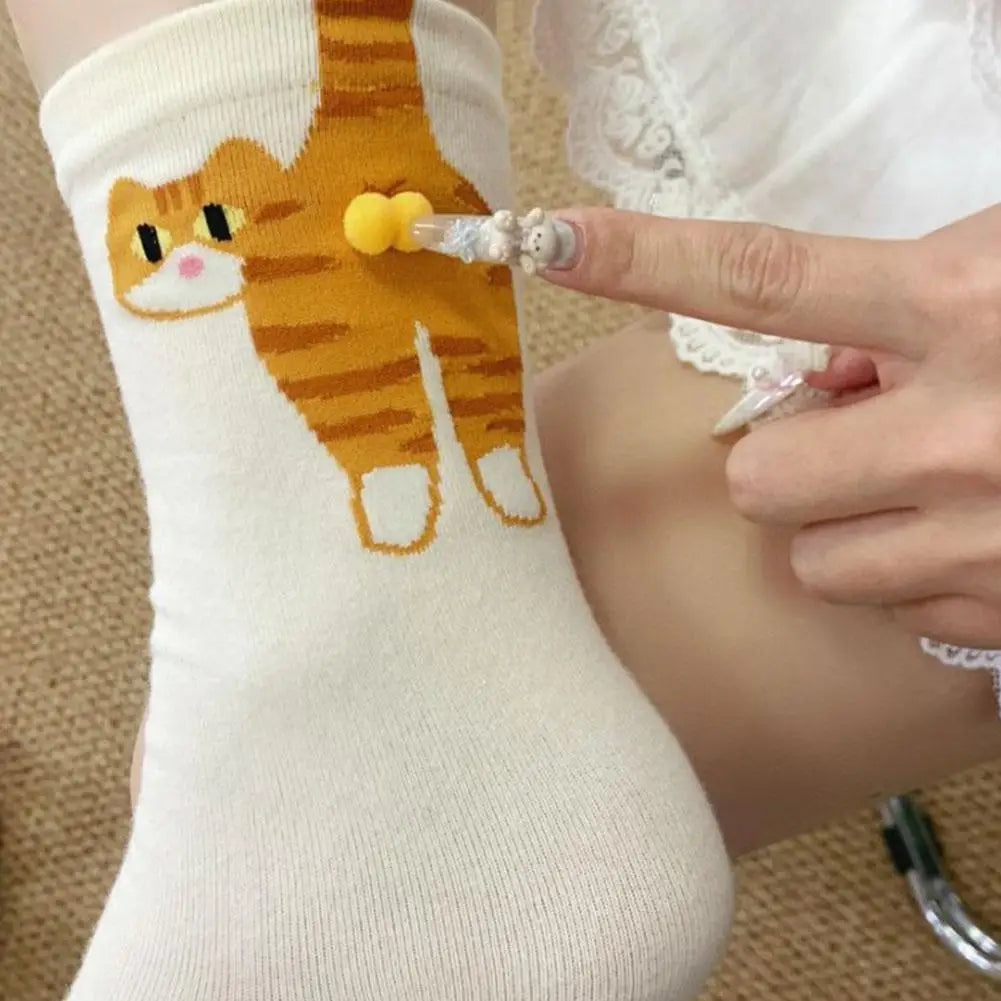Cute Cat Novelty Socks – Soft Cotton Fun Gift for Women