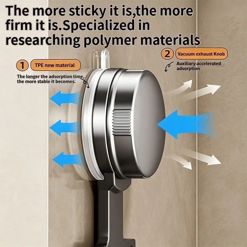 5-Hook No-Drill Suction Cup Door Hanger | Bathroom & Kitchen Rack
