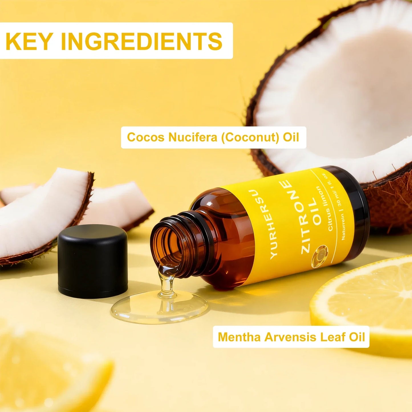 YURHERSU Pure Lemon Essential Oil 30ml – Brightening Skin Care