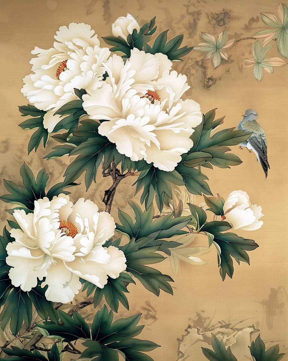 Vintage Peony Paint by Numbers Kit – DIY Canvas Floral Art