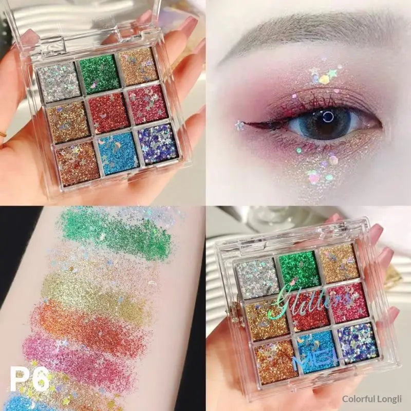 Glitter Face Stickers & Eyeshadow Palette – Kids Stage Makeup