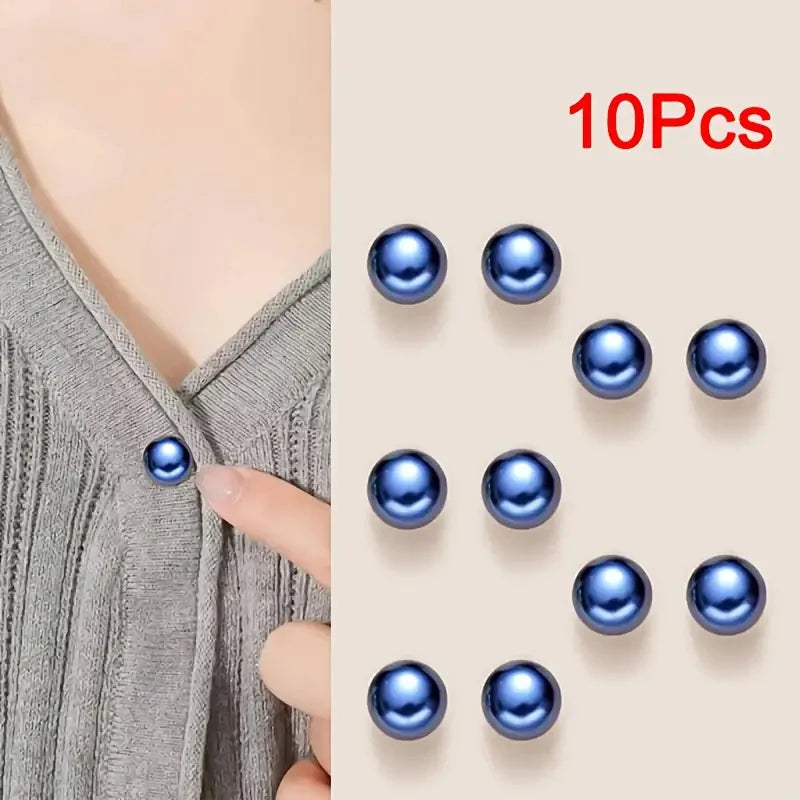 10pcs Pearl Button Pins – DIY Decorative Safety Pin Brooches