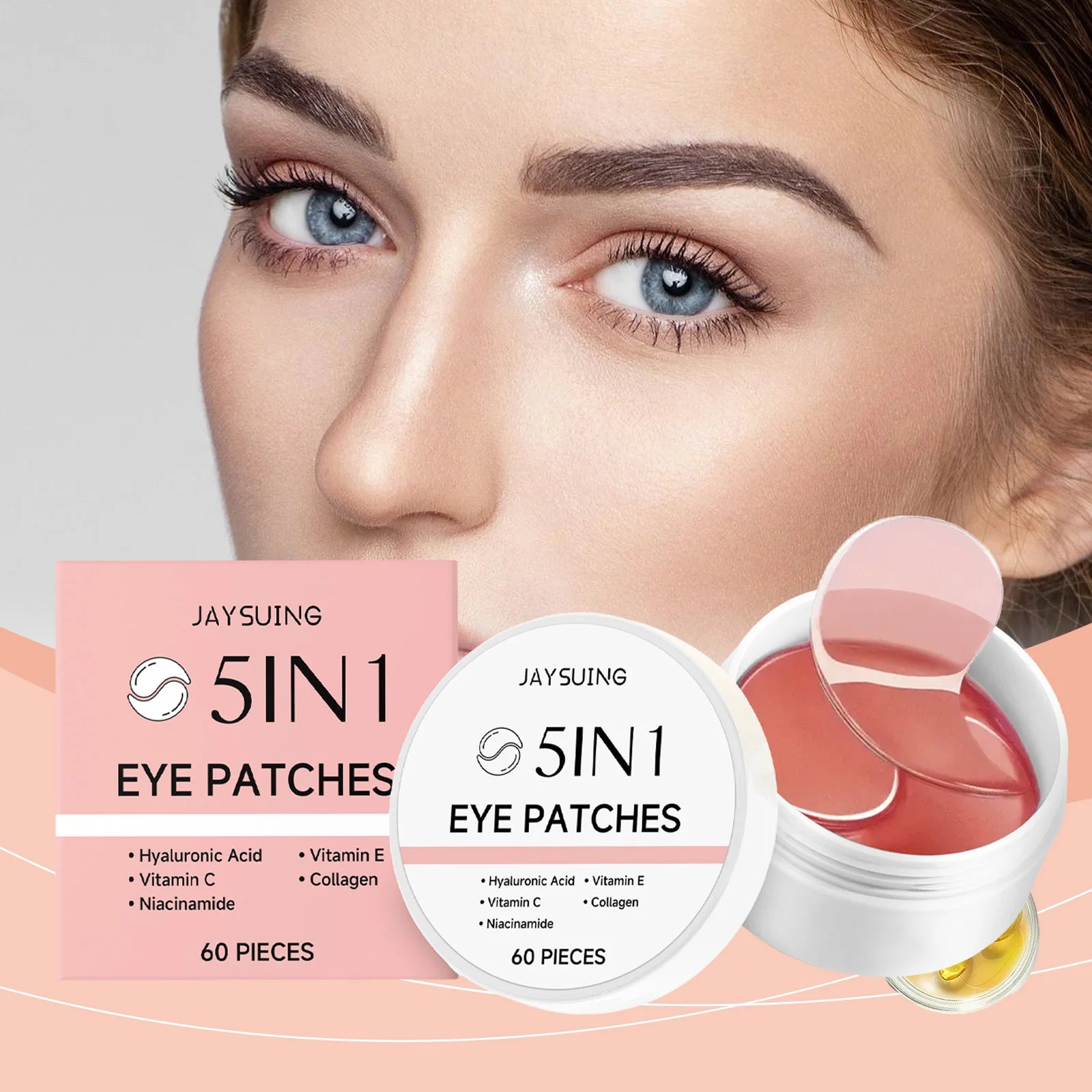 Collagen Eye Mask Deep Brighten Moisturizing Reduce Melanin Dilute Fine Lines Increase Skin Elasticity Hyaluronic Acid Eye Patch Peaceful Pleasures Health and Wellness