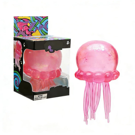Squishy Jellyfish Sensory Fidget Toy – Slow Rise Sparkle Ball Sensory Fidget Toy Peaceful Pleasures Health and Wellness Pink