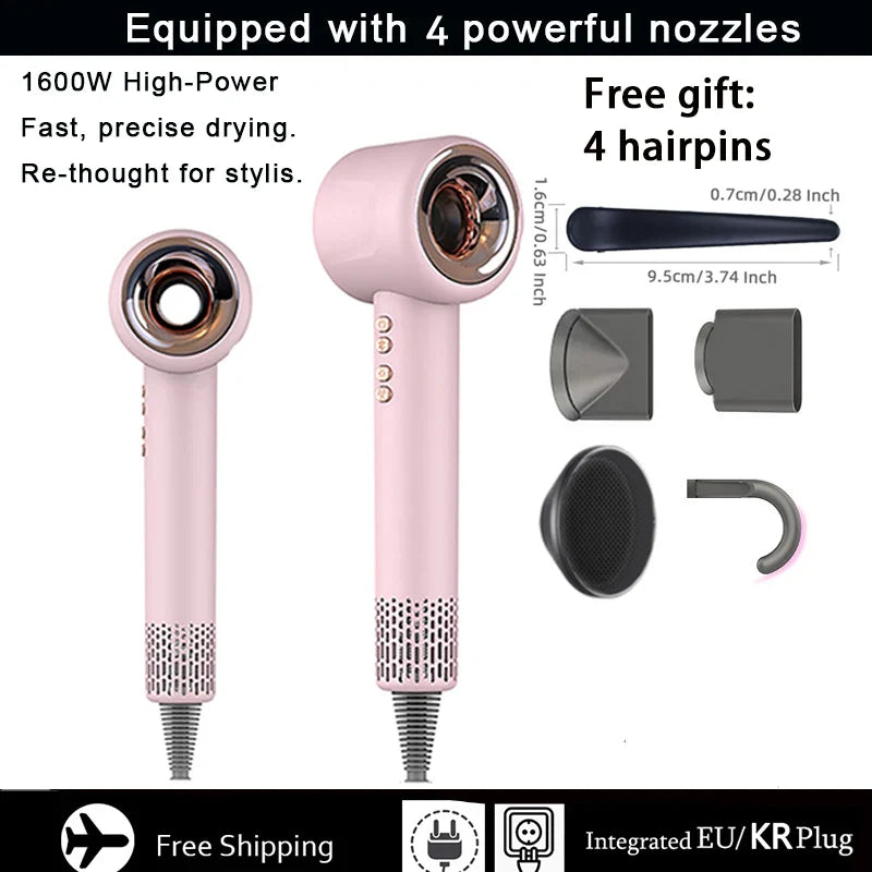 URGGU 1600W Bladeless Ionic Hair Dryer | 3 Heat Modes & Wall Mount