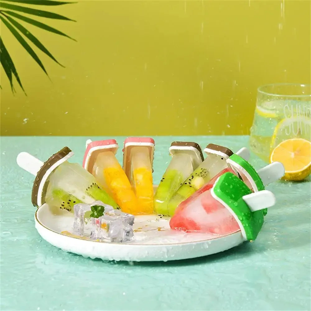 Ice Cream Mold With Cover Watermelon Shape Mold DIY Homemade Ice Popsicle Mould Frozen Juice Milk Kitchen Ice Cream Make Tools Peaceful Pleasures Health and Wellness