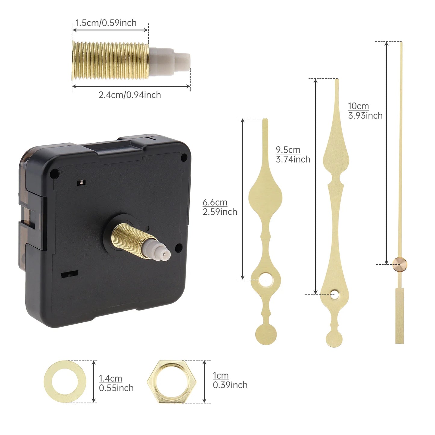 Quartz Battery Operated Silent Wall Clock Movement Mechanisms for DIY / Repair, Clock Parts Replacement Peaceful Pleasures Health and Wellness 24mm 3 HandPointer B China Mainland