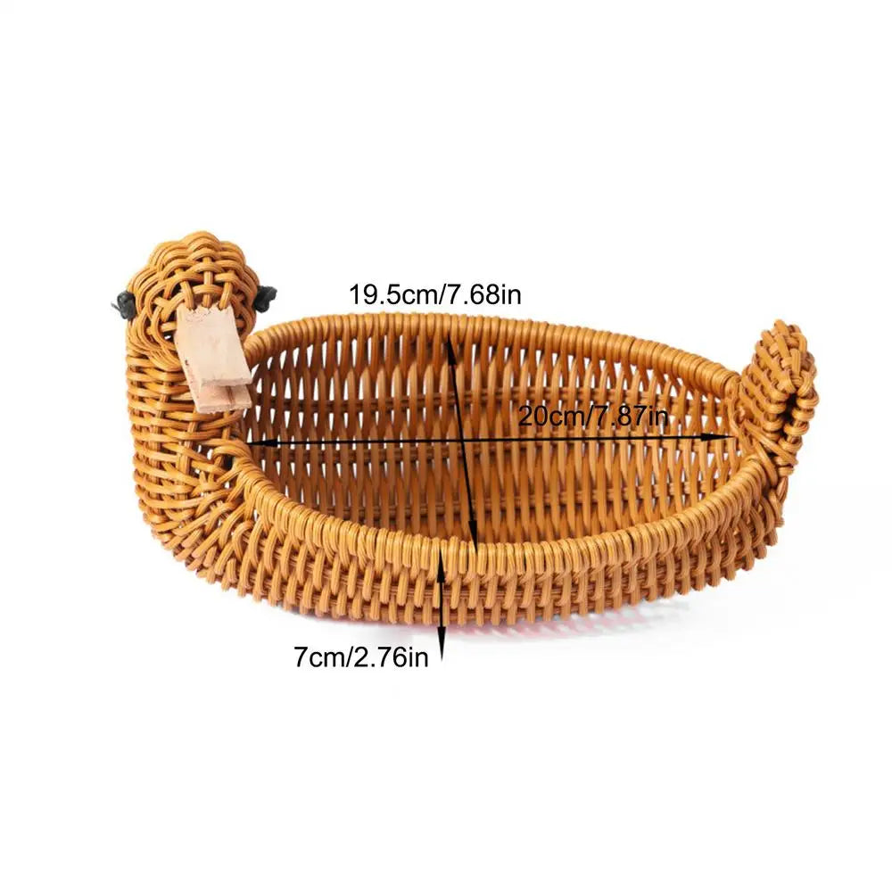Duck Shaped Woven Storage Basket – Cute Home Organizer