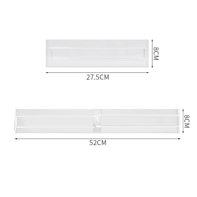 Adjustable Clear Drawer Dividers – Expandable 28–52cm Organizer