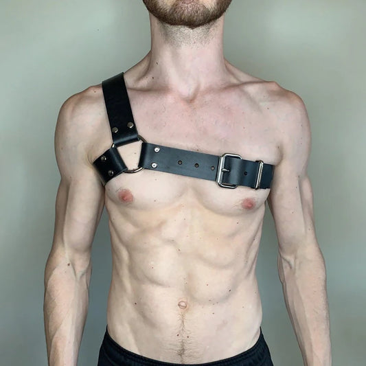 Handmade PU Leather Harness Fetish Men Gay Underwear Gothic Harajuku Peaceful Pleasures Health and Wellness LM-005K