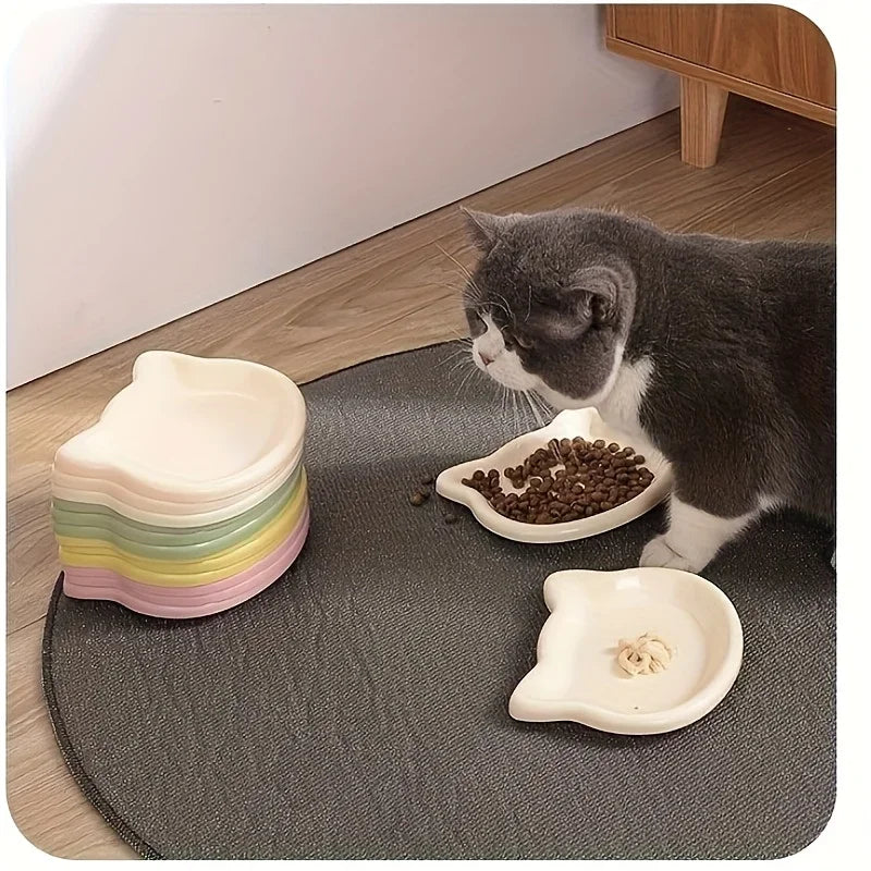 4-Color Cat Food Bowl – Whisker-Friendly Dish for Small Cats