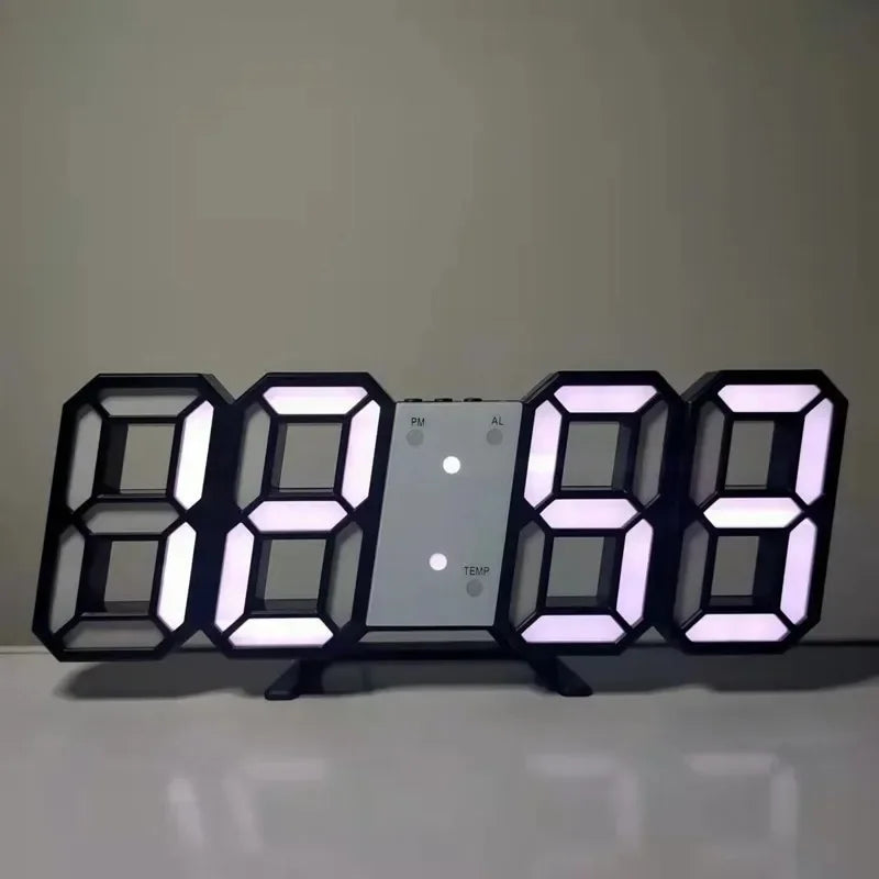 Digital Decoration for Bedroom Desk Watches Led Wall Clock Living Room Alarm Modern Home and Decoration Electronic Table Decor Peaceful Pleasures Health and Wellness Black white light