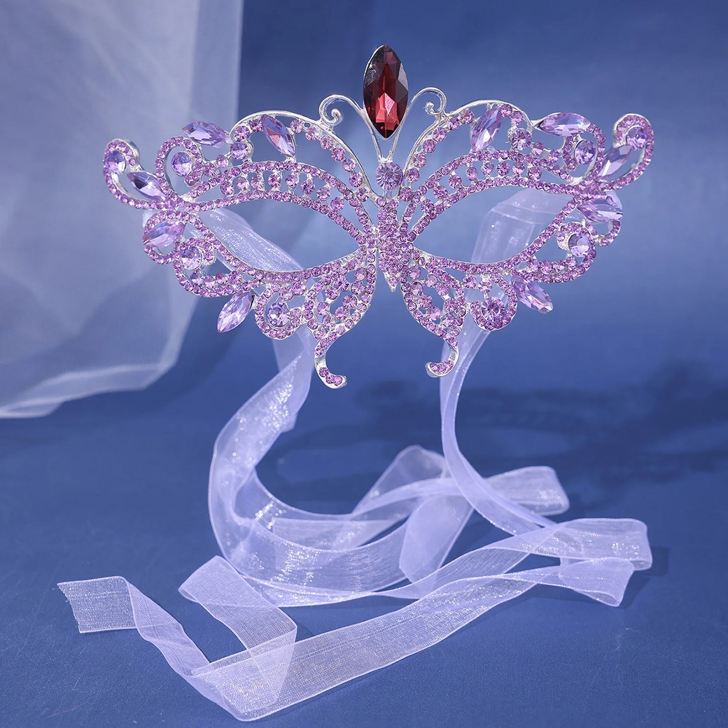 Women Crystal Masquerade Mask Rhinestone Fancy Mask Evening Party Mask for Masquerade Ball Banquet Cosplay Peaceful Pleasures Health and Wellness 16
