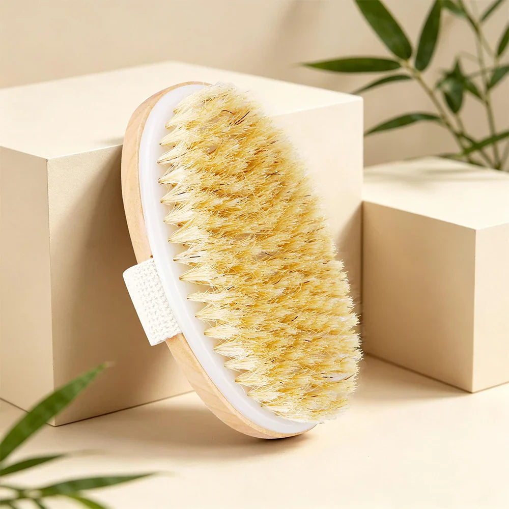 Boar Bristle Beard & Body Brush – Wooden Handle Men's Grooming