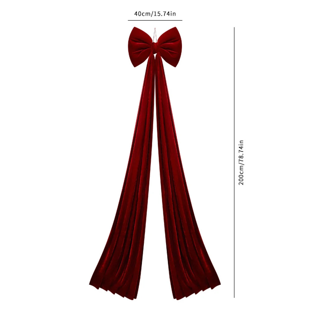Extra Large Red Velvet Christmas Tree Topper Bow | 200cm