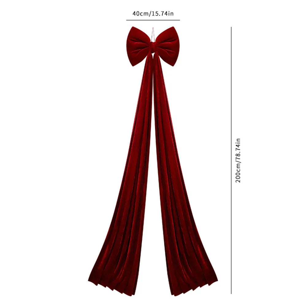 Extra Large Velvet Christmas Tree Topper Bow | Red Oversized