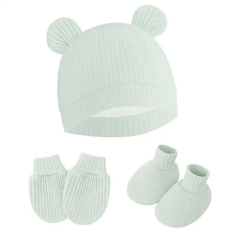Newborn Baby Hat Mittens & Socks Set | Soft Cotton, 0–12M