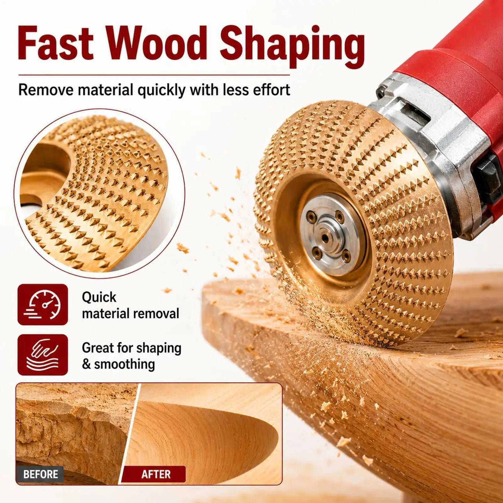 Wood Carving Disc Multi-Purpose Cutting & Grinding Wheel For Workshop Home Garage Craft Restoration, Angle Grinder Attachment Peaceful Pleasures Health and Wellness