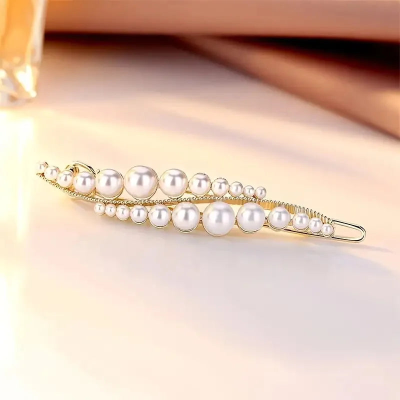 2pcs Elegant Leaf Hair Clips – Pearl & Rhinestone Barrettes Peaceful Pleasures Health and Wellness