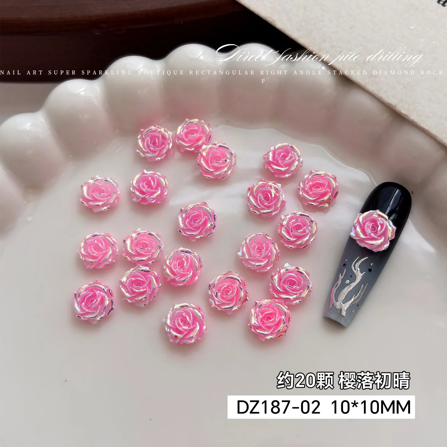 3D Resin Rose & Butterfly Nail Charms | Flat Back DIY Nail Art