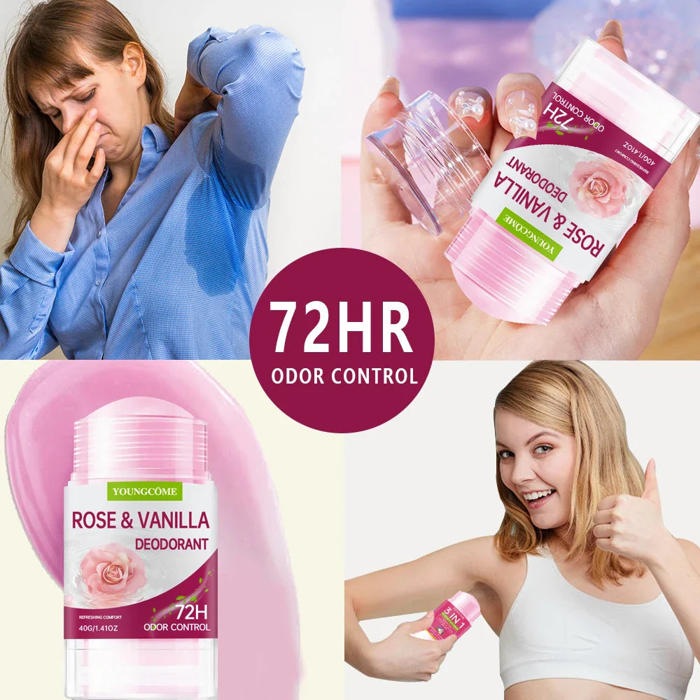 YOUNGCOME Rose Vanilla Deodorant Stick – Women's Antiperspirant